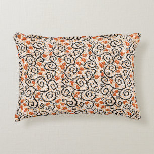Almofada Decorativa Travesseiro de Ênfase Preto Laranja