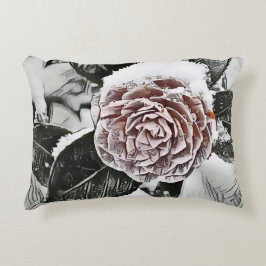 Almofada Decorativa Travesseiro de Ênfase Rosa congelado com neve