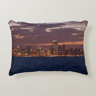 Almofada Decorativa Travesseiro de ênfase Skyline Chicago