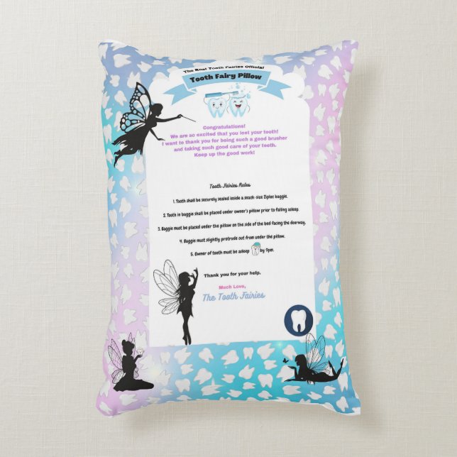 Almofada Decorativa Travesseiro de fada dentária (Frente(Vertical))