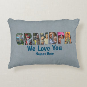 Almofada Decorativa Travesseiro De Fotografia GRANDPA Amo-Te, Adicione