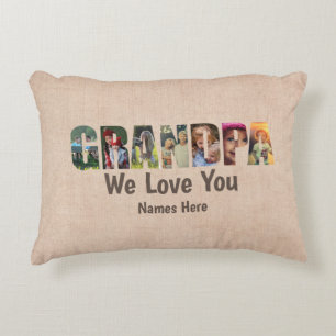 Almofada Decorativa Travesseiro De Fotografia GRANDPA Amo-Te, Adicione