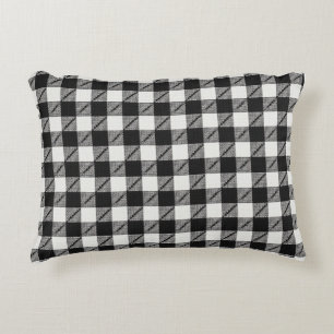 Almofada Decorativa Travesseiro de gingham preto