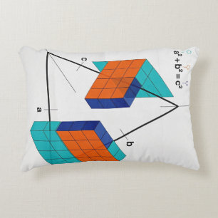 Almofada Decorativa Travesseiro de Matemática do Teorema de Pitágoras 