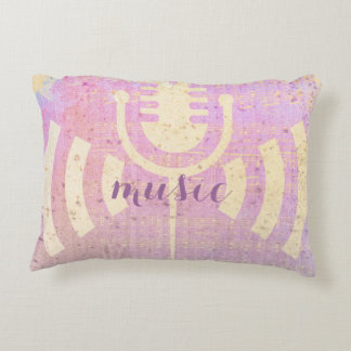 Almofada Decorativa Travesseiro de Música de Amor Rosa Pastel Grunge