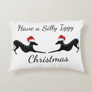 Almofada Decorativa Travesseiro de Natal italiano Greyhound.