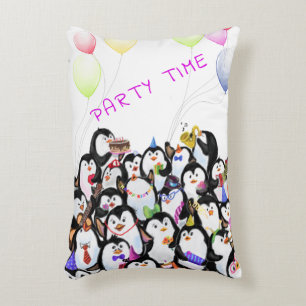 Almofada Decorativa Travesseiro de pinguins felizes - Texto personaliz