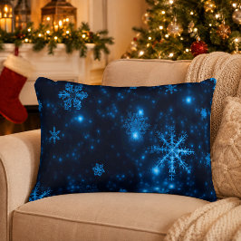 Almofada Decorativa Travesseiro de Poliéster Deep Blue & Bright Snowfl