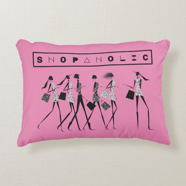 Almofada Decorativa Travesseiro de Shopaholic (Frente)