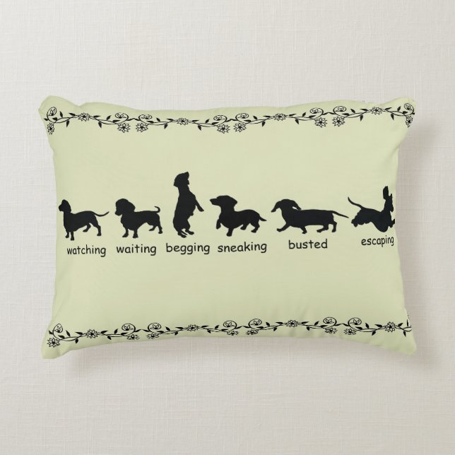 Almofada Decorativa Travesseiro de Silhouette Dachshund (Frente)