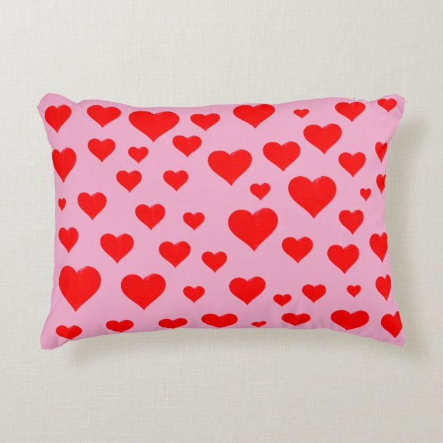 Almofada Decorativa travesseiro de sotaque dos corações (Frente)