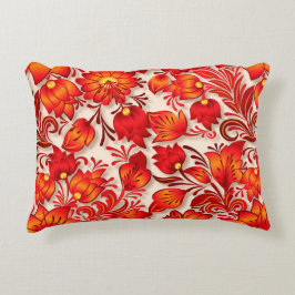 Almofada Decorativa Travesseiro de sotaque elegante floral laranja que