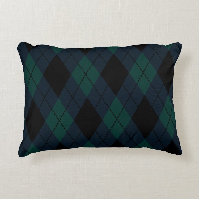 Almofada Decorativa Travesseiro de Tartan Black Diamond (Frente)