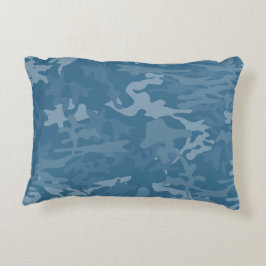 Almofada Decorativa Travesseiro de Toss de Camo Azul Claro