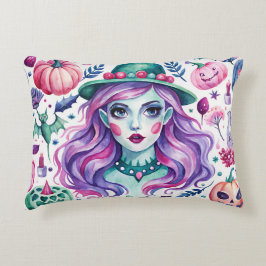 Almofada Decorativa Travesseiro decorativo com bruxa e impressão de Ha