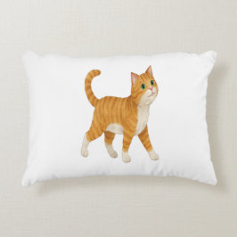 Almofada Decorativa Travesseiro Decorativo de Gato Laranja Sorridente