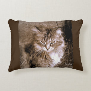 Almofada Decorativa Travesseiro decorativo de Gato Sepia Maine Coon