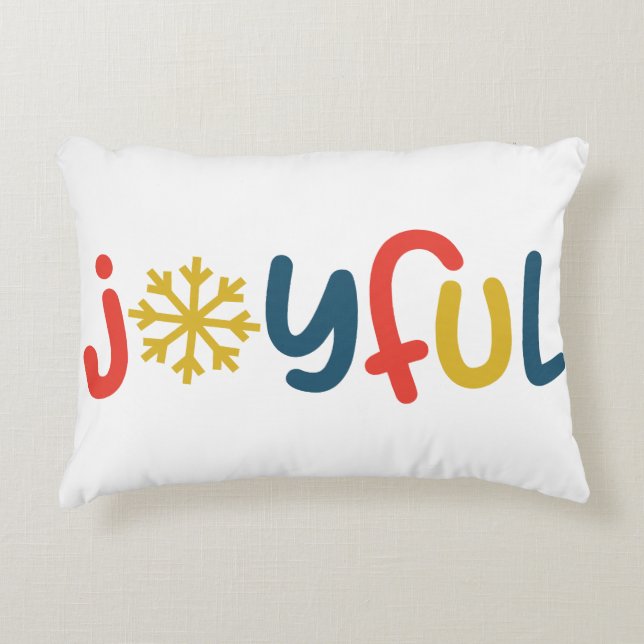 Almofada Decorativa Travesseiro decorativo de Natal alegre - Férias Fe (Frente)