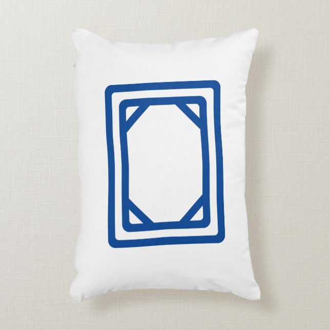 Almofada Decorativa Travesseiro Decorativo do Azulejo Dragão Azul Gijo (Frente(Vertical))