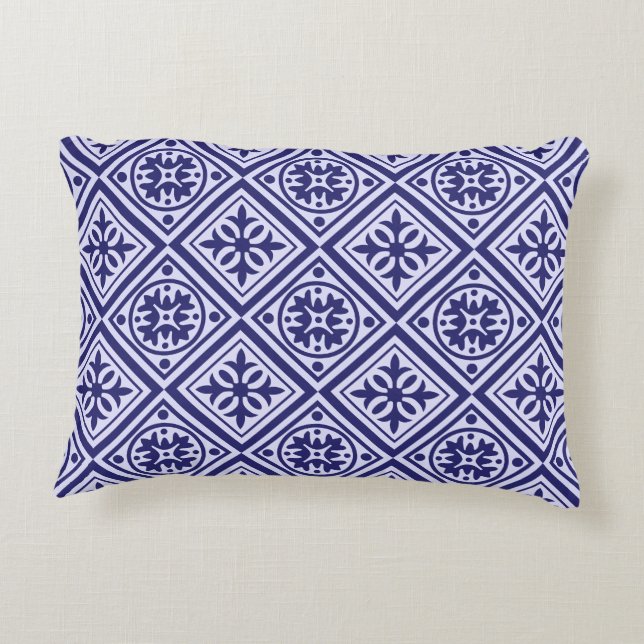 Almofada Decorativa Travesseiro decorativo Moderno Azul E Branco (Verso)