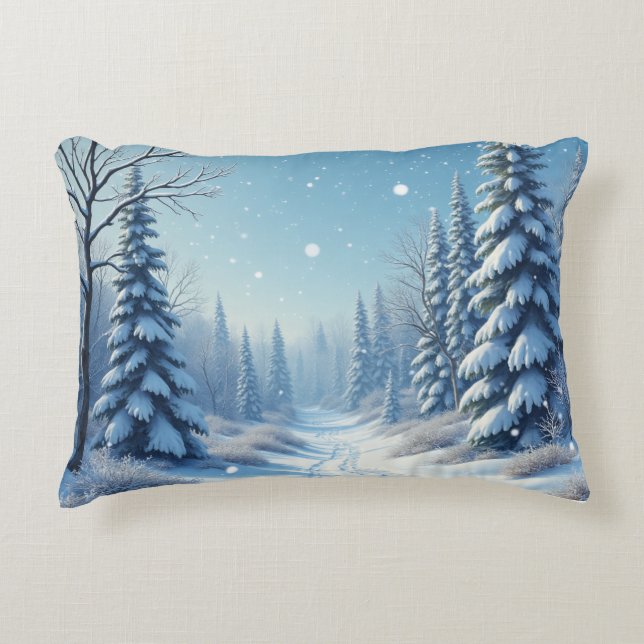 Almofada Decorativa Travesseiro design de inverno (Frente)