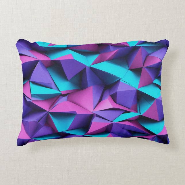 Almofada Decorativa travesseiro design geométrico roxo (Frente)
