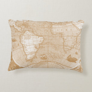 Almofada Decorativa Travesseiro do mapa do mundo