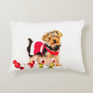 Almofada Decorativa Travesseiro do Natal de Yorkie