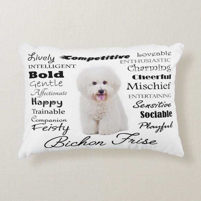 Almofada Decorativa Travesseiro dos traços de Bichon (Frente)