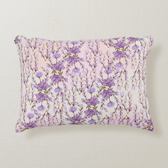 Almofada Decorativa travesseiro floral lilac (Frente)