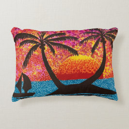 Almofada Decorativa Travesseiro - Ilha Tropical Sunset