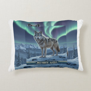 Almofada Decorativa Travesseiro 🐺 Lobo ❄️ Norte Luzes Domésticas 🌌