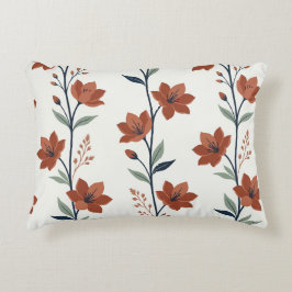 Almofada Decorativa Travesseiro Lombar de Terracota e Videira Floral A