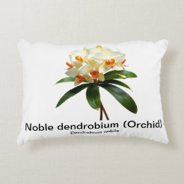 Almofada Decorativa Travesseiro Nobre de Acentos de Orquídea de Dendró