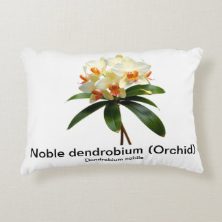 Almofada Decorativa Travesseiro Nobre de Acentos de Orquídea de Dendró