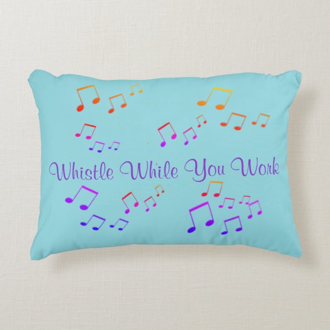 Almofada Decorativa Travesseiro - Oitava Notas Voadoras (Frente)