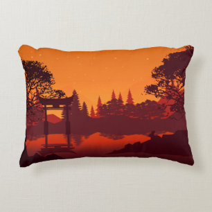 Almofada Decorativa Travesseiro oriental do acento do por do sol