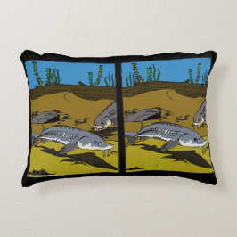 ALMOFADA DECORATIVA TRAVESSEIRO - PÁGINA PARA COLORIR ESTURJÃO DO LAGO