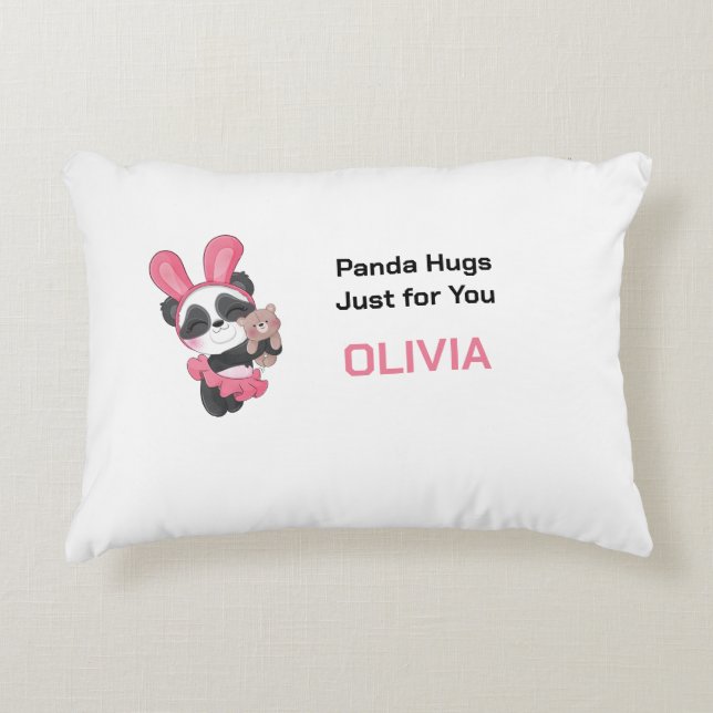 Almofada Decorativa Travesseiro Panda Personalizado para Crianças (Frente)