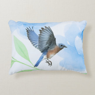 Almofada Decorativa Travesseiro Pássaro Azul em Voo