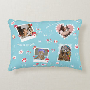 Almofada Decorativa Travesseiro Personalizado de Gato com Fotos do Ros