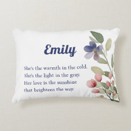 Almofada Decorativa Travesseiro personalizado de nome de flor selvagem
