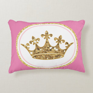 Almofada Decorativa Travesseiro personalizado de ouro da princesa rosa