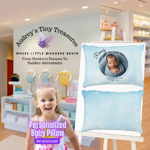 Almofada Decorativa Travesseiro Personalizado para Bebê Menino
