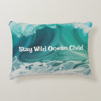 Almofada Decorativa travesseiro personalizável "Permaneça no Oceano Se