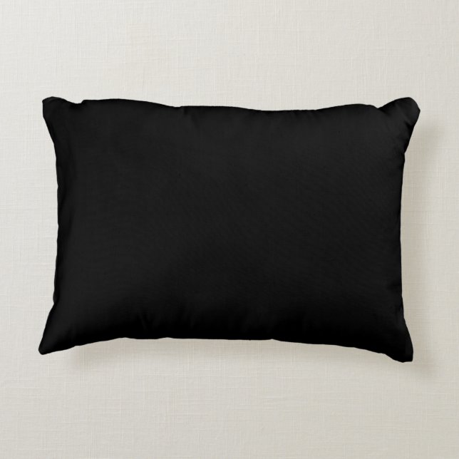 Almofada Decorativa Travesseiro preto de cor sólida liso (Verso)