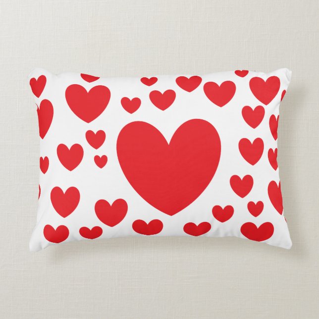 Almofada Decorativa Travesseiro Red Hearts (Frente)