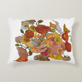 Almofada Decorativa travesseiro redondo de papoila