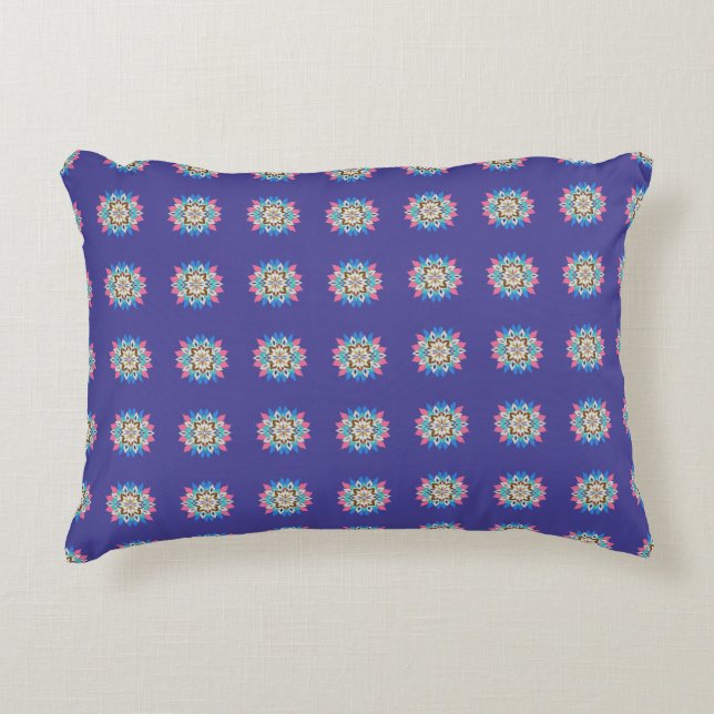 Almofada Decorativa Travesseiro Retangular Mandala Roxo (Frente)