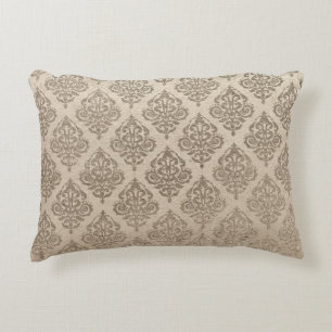 Almofada Decorativa Travesseiro retângulo Dourado do Damasco